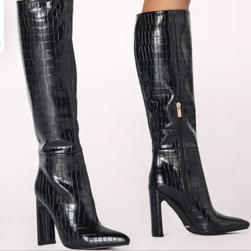 Billini Rasana Black Croc Boots